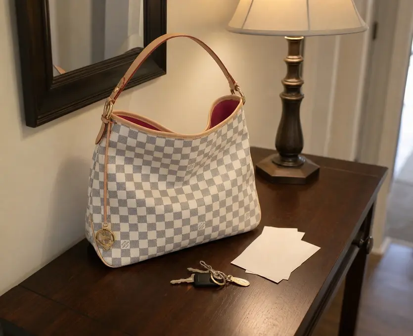 2015 Monogram Damier Azur delightful PM N41447 photo review
