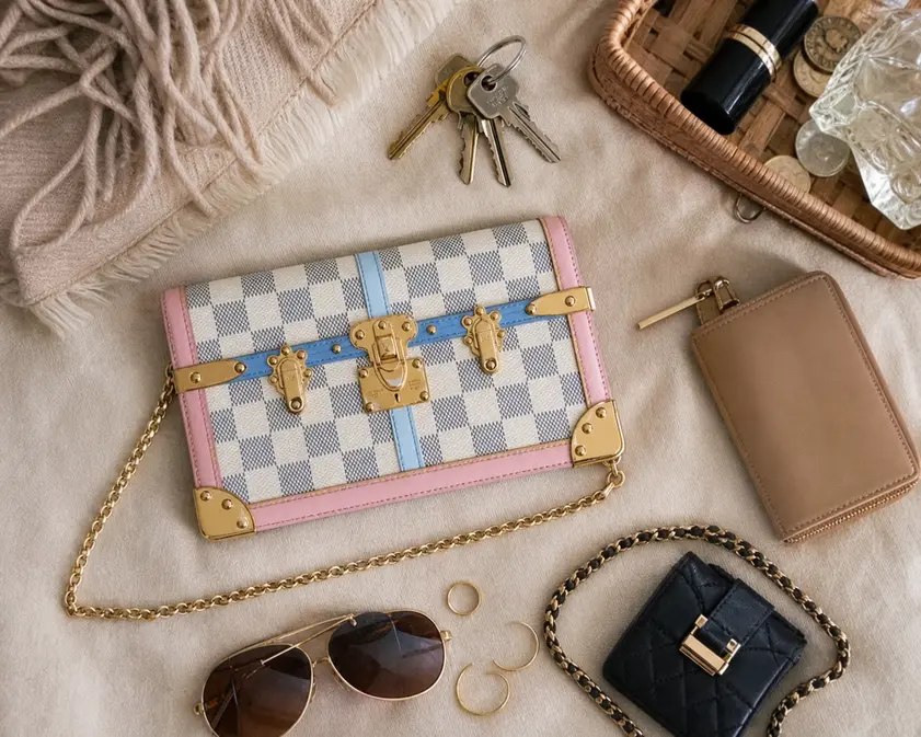 2018 Premium Resort Damier Azur Pochette Weekend Clutch N60108 photo review